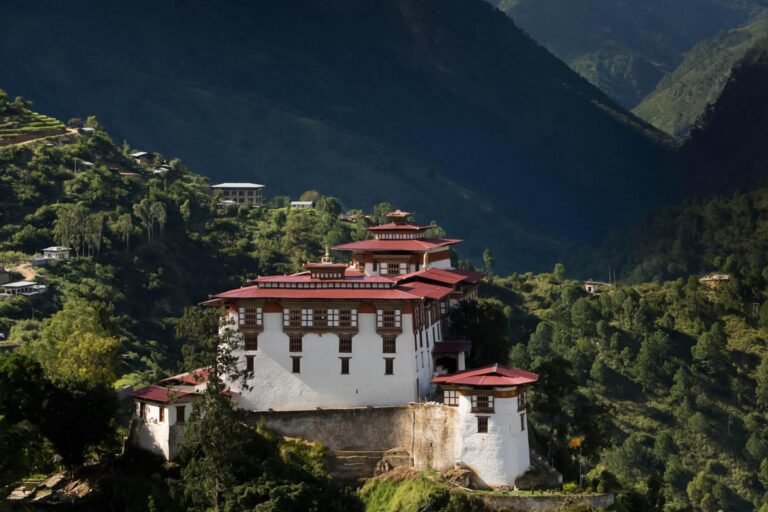 Mongar Dzong on a hillside in eastern Bhutan