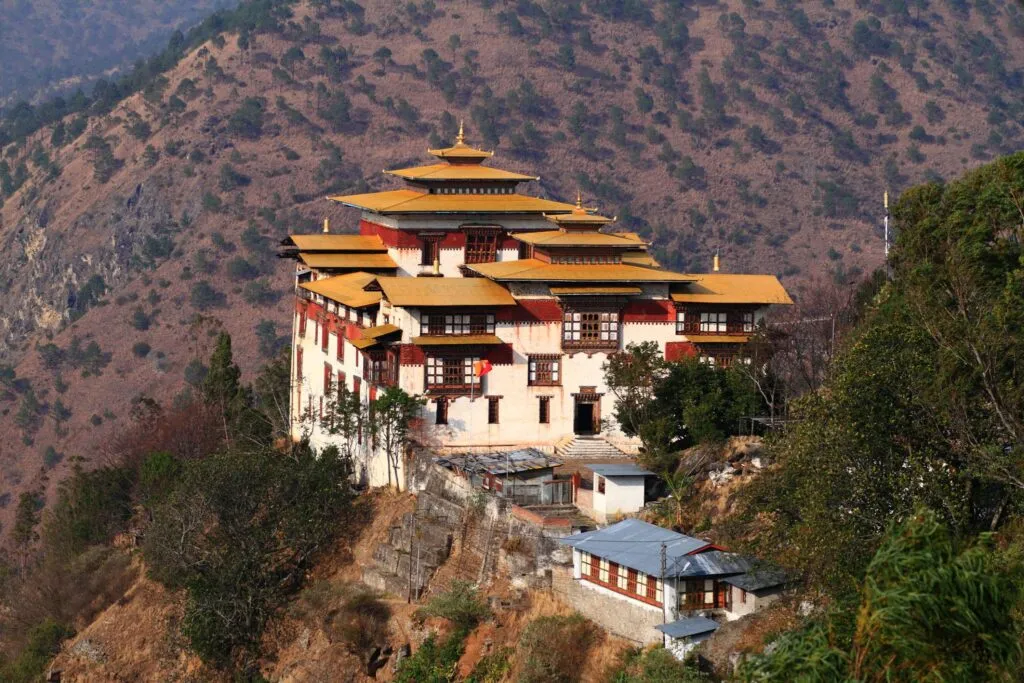 Trashigang Dzong on a steep ridge, eastern Bhutan