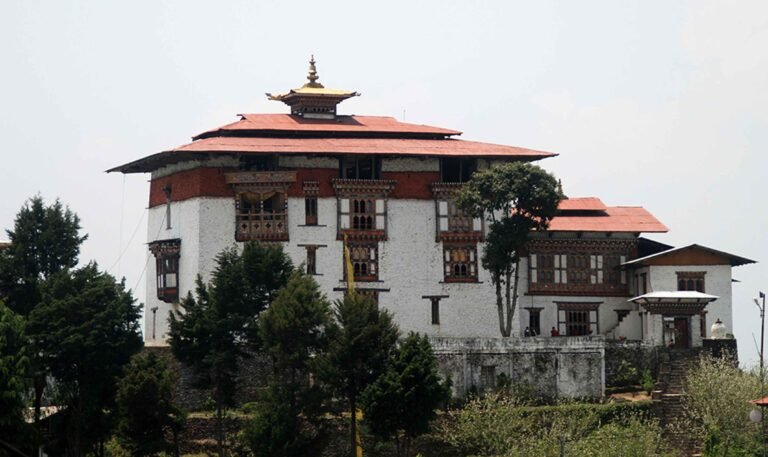 Zhemgang Dzong among trees, central Bhutan