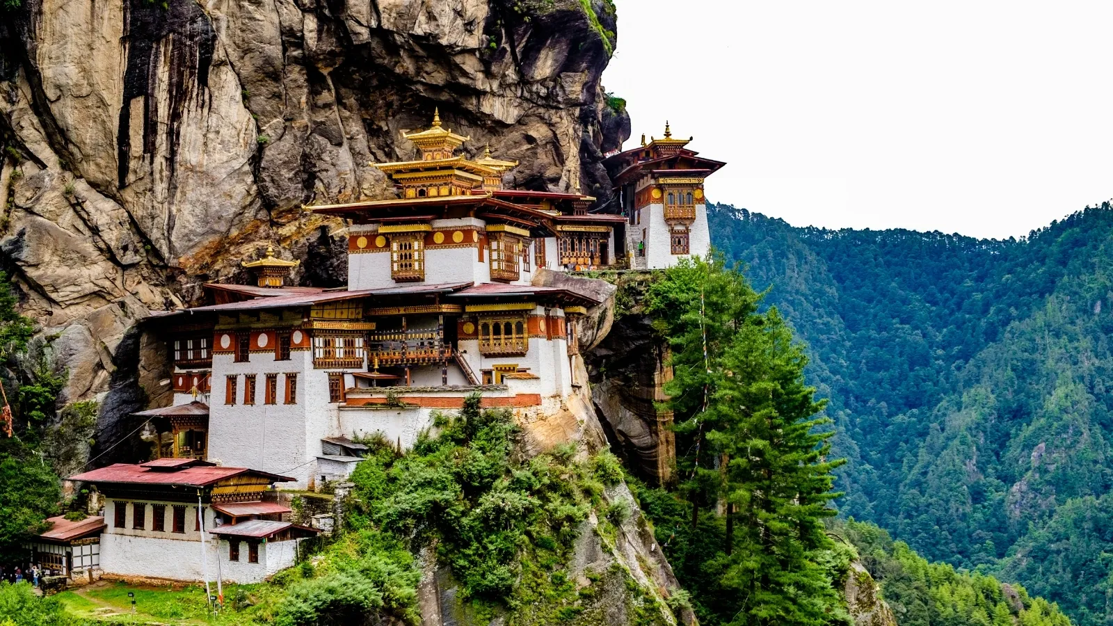 Taktsang (Tiger's Nest) Monastery on the cliff above Paro valley